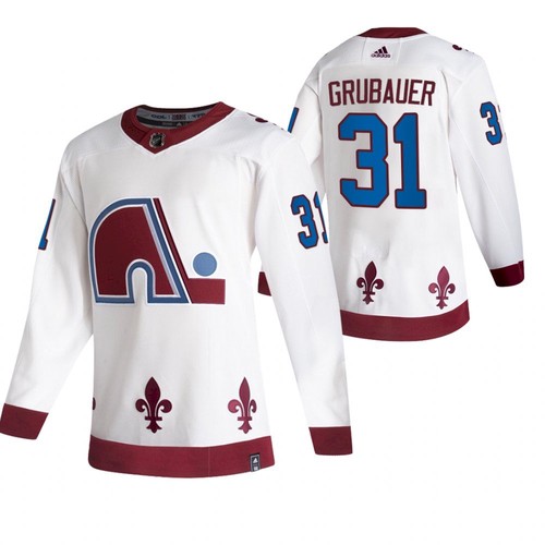 Men's Colorado Avalanche #31 Philipp Grubauer 2020-21 White Reverse Retro Stitched Jersey Men's Colorado Avalanche #31 Philipp Grubauer 2020-21 White Reverse Retro Stitched Jersey